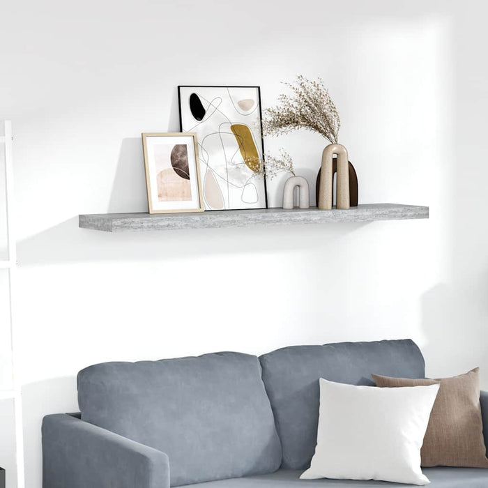 Raft de perete suspendat, gri beton, 120x23,5x3,8 cm, MDF - WALTI WALTI