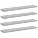 Rafturi perete suspendate 4 buc. gri beton 120x23,5x3,8 cm MDF - WALTI WALTI