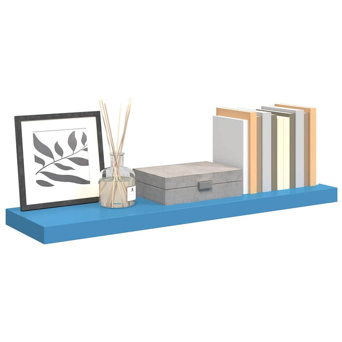 Raft de perete suspendat, albastru, 90x23,5x3,8 cm, MDF WALTI