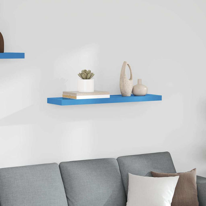 Raft de perete suspendat, albastru, 90x23,5x3,8 cm, MDF WALTI