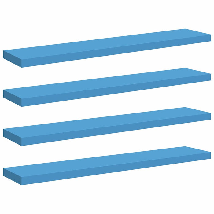 Rafturi perete suspendate 4 buc. albastru 120x23,5x3,8 cm MDF WALTI