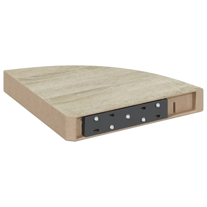 Raft de perete de colț, stejar și alb, 25x25x3,8 cm, MDF - WALTI WALTI
