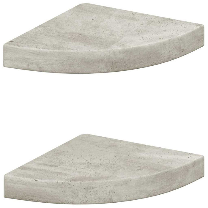 Rafturi de colț de perete, 2 buc., gri beton, 25x25x3,8 cm, MDF - WALTI WALTI