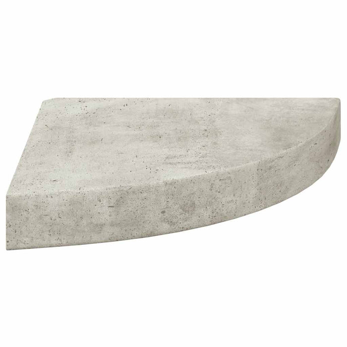 Rafturi de colț de perete, 4 buc., gri beton, 25x25x3,8 cm, MDF - WALTI WALTI