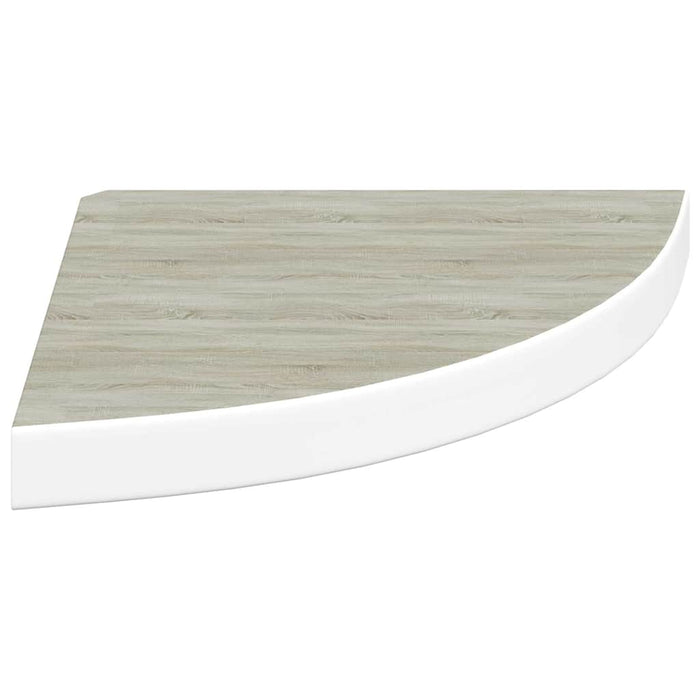 Rafturi de perete de colț 4 buc. stejar și alb 35x35x3,8 cm MDF - WALTI WALTI