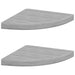 Rafturi de colț de perete 2 buc. gri beton 35x35x3,8 cm MDF - WALTI WALTI