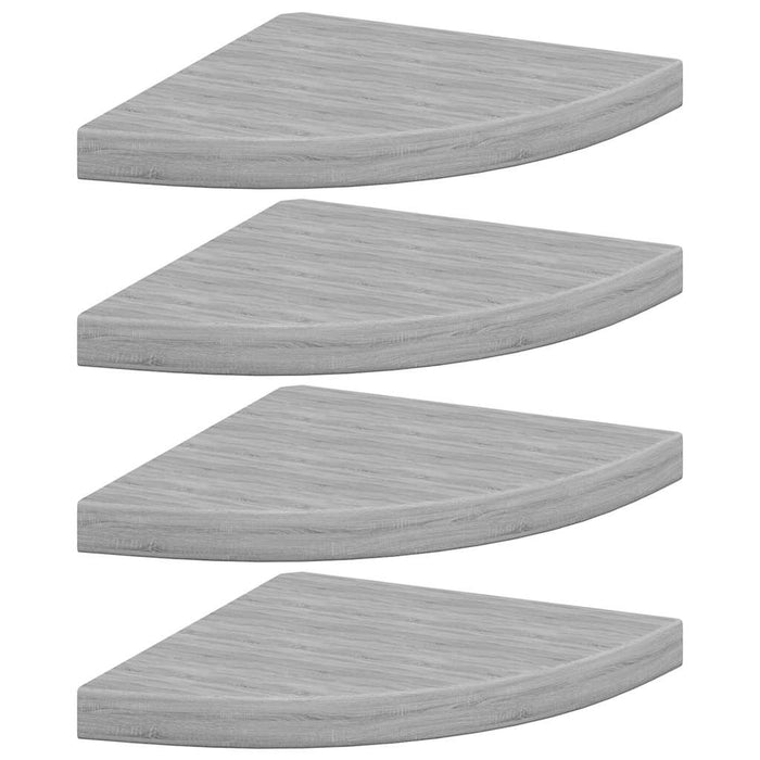 Rafturi de colț de perete 4 buc. gri beton 35x35x3,8 cm MDF - WALTI WALTI