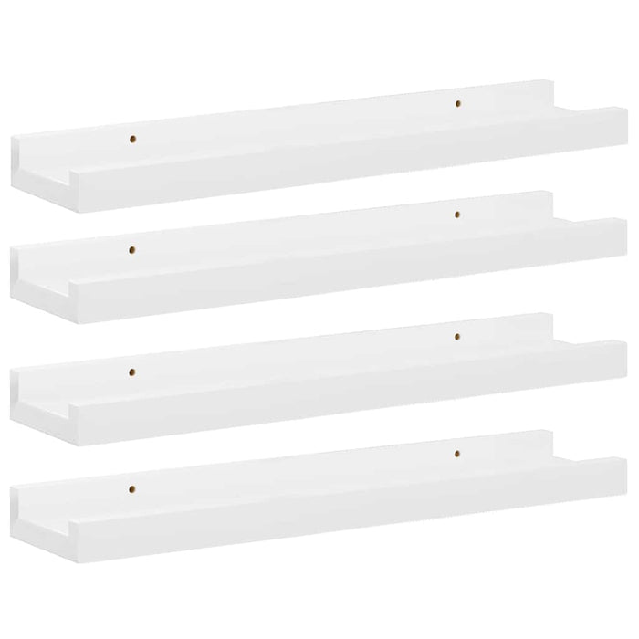 Rafturi de perete, 4 buc., alb extralucios, 40x9x3 cm - WALTI WALTI