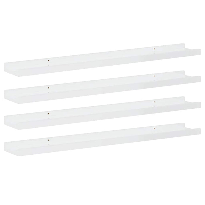 Rafturi de perete, 4 buc., alb extralucios, 80x9x3 cm - WALTI WALTI