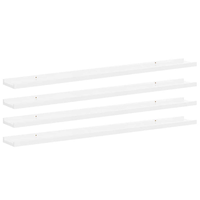 Rafturi de perete, 4 buc., alb extralucios, 100x9x3 cm - WALTI WALTI