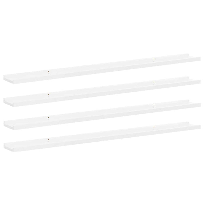 Rafturi de perete, 4 buc., alb extralucios, 115x9x3 cm - WALTI WALTI