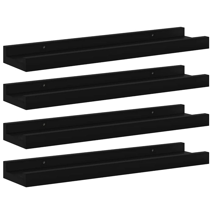 Rafturi de perete, 4 buc., negru, 40x9x3 cm - WALTI WALTI