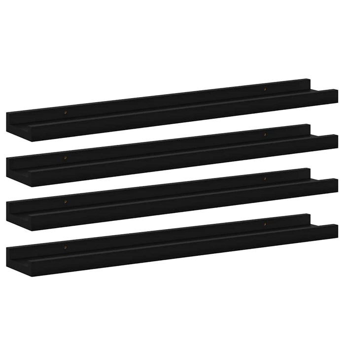 Rafturi de perete, 4 buc., negru, 60x9x3 cm - WALTI WALTI