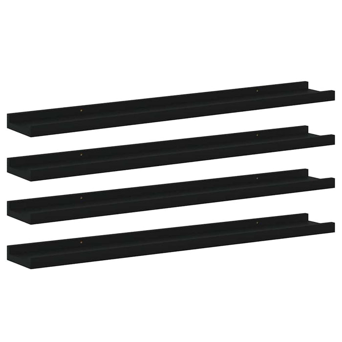 Rafturi de perete, 4 buc., negru, 80x9x3 cm - WALTI WALTI