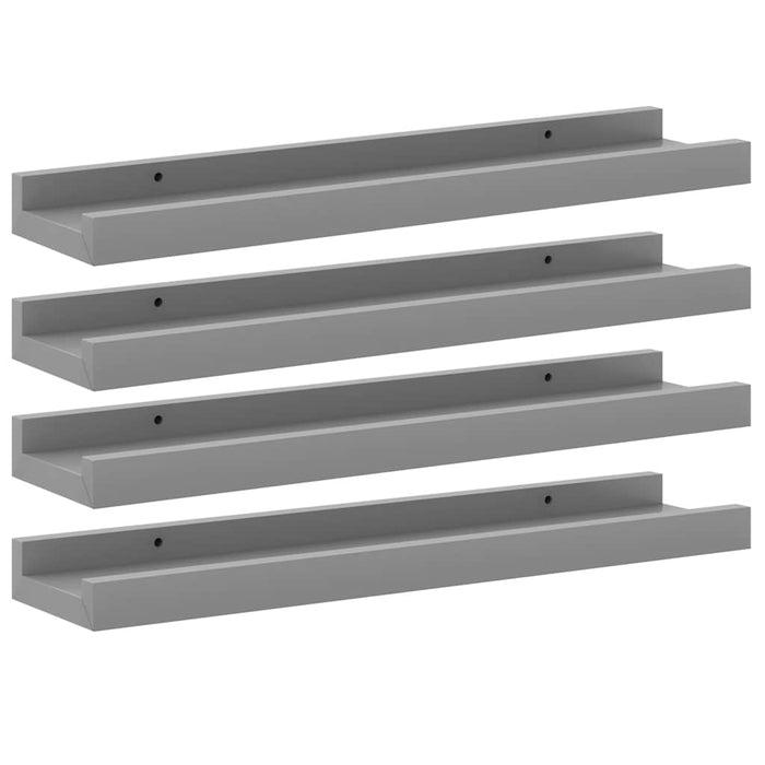 Rafturi de perete, 4 buc., gri, 40x9x3 cm - WALTI WALTI