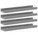 Rafturi de perete, 4 buc., gri, 40x9x3 cm - WALTI WALTI