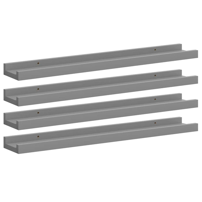 Rafturi de perete, 4 buc., gri, 60x9x3 cm - WALTI WALTI