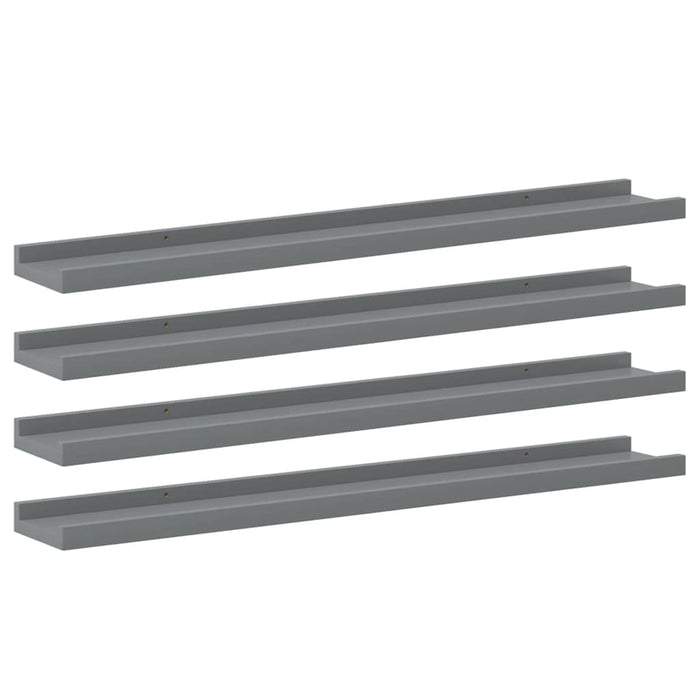 Rafturi de perete, 4 buc., gri, 80x9x3 cm - WALTI WALTI