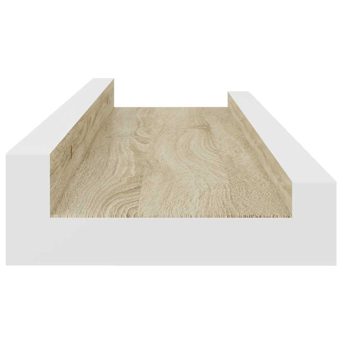 Rafturi de perete, 4 buc., alb și stejar sonoma, 40x9x3 cm - WALTI WALTI
