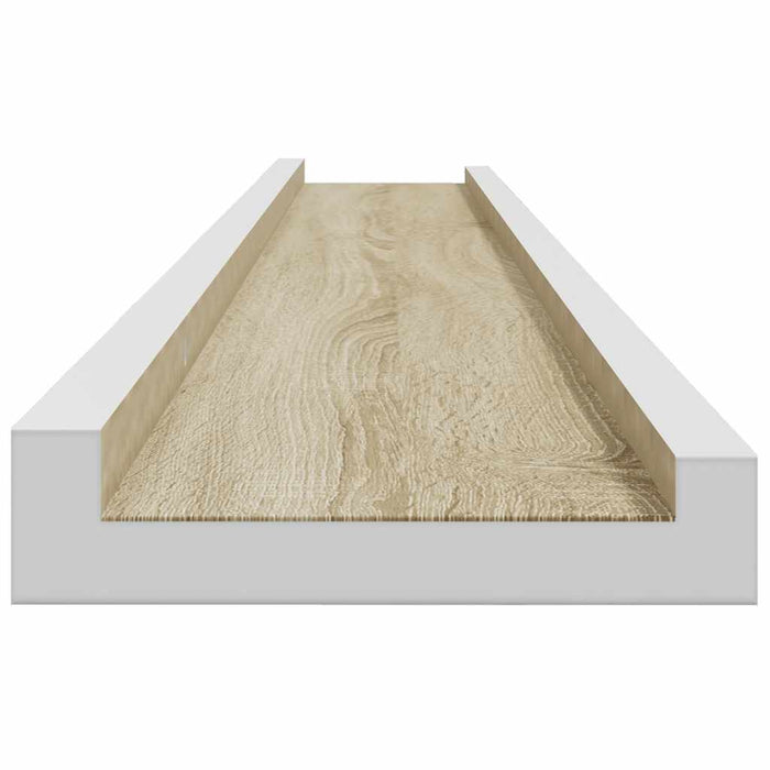 Rafturi de perete, 4 buc., alb și stejar sonoma, 115x9x3 cm - WALTI WALTI
