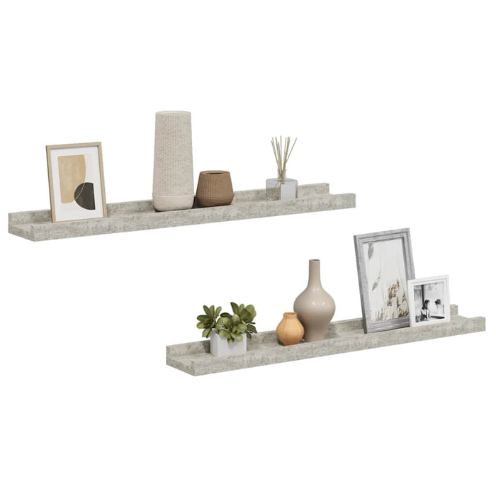Rafturi de perete, 2 buc., gri beton, 60x9x3 cm - WALTI WALTI