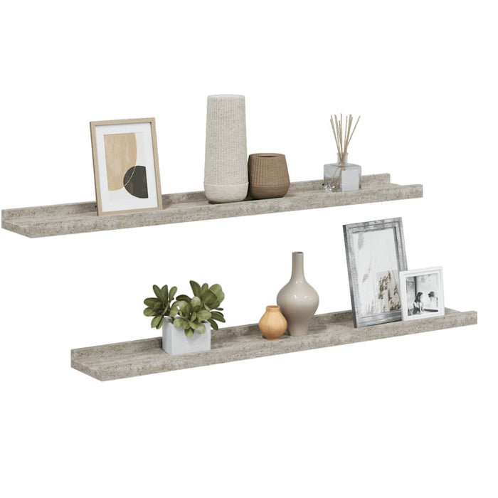 Rafturi de perete, 2 buc., gri beton, 80x9x3 cm - WALTI WALTI
