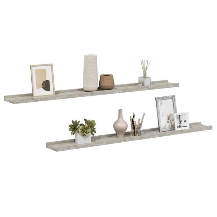Rafturi de perete, 2 buc., gri beton, 100x9x3 cm - WALTI WALTI