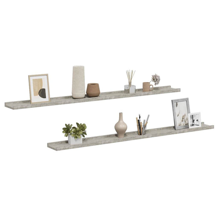 Rafturi de perete, 2 buc., gri beton, 115x9x3 cm - WALTI WALTI