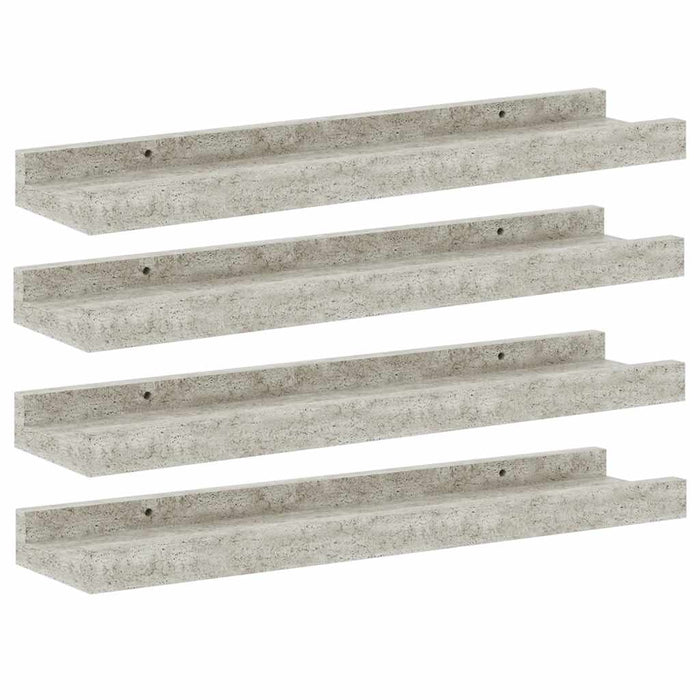 Rafturi de perete, 4 buc., gri beton, 40x9x3 cm - WALTI WALTI