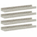 Rafturi de perete, 4 buc., gri beton, 40x9x3 cm - WALTI WALTI
