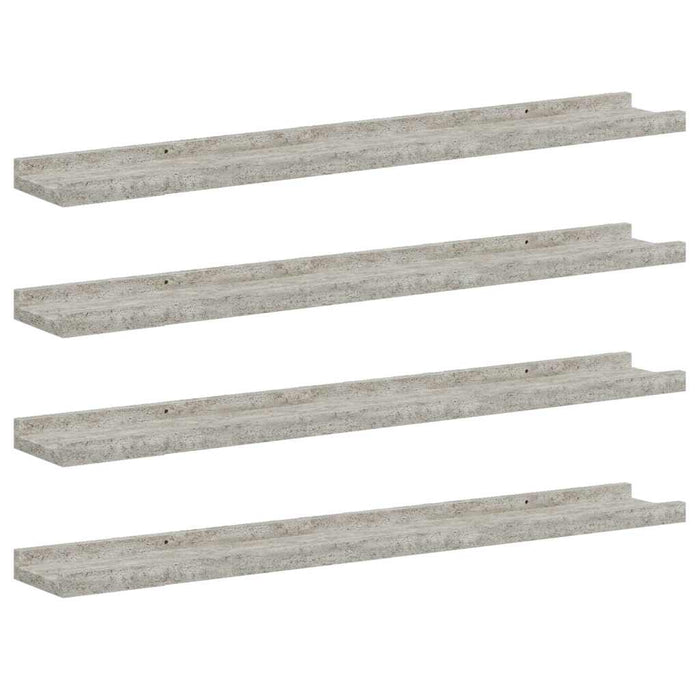 Rafturi de perete, 4 buc., gri beton, 80x9x3 cm - WALTI WALTI