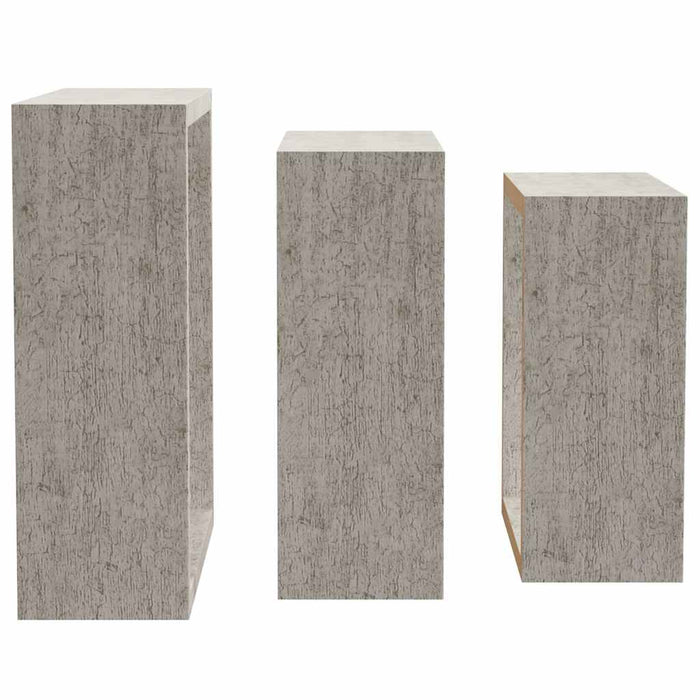 Rafturi de perete cub, 3 buc., gri beton - WALTI WALTI