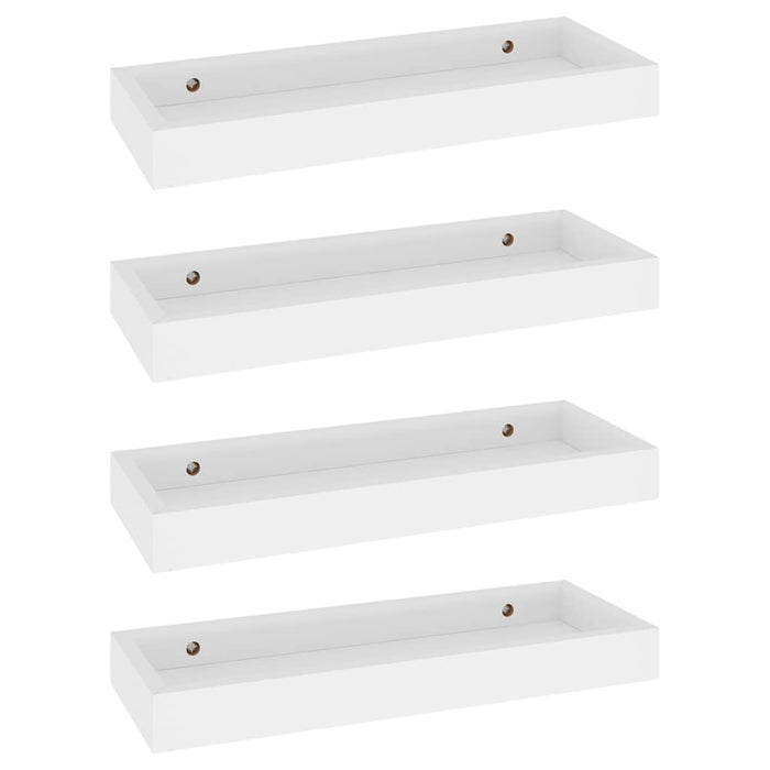 Rafturi de perete Loggia, 4 buc., alb, 40x15x4 cm, MDF WALTI