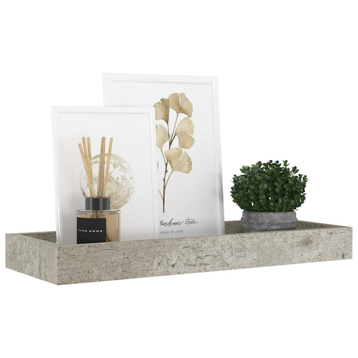 Rafturi de perete Loggia, 4 buc., gri beton, 40x15x4 cm, MDF WALTI