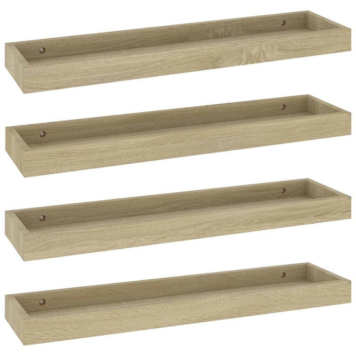 Rafturi de perete Loggia, 4 buc., stejar, 60x15x4 cm, MDF WALTI