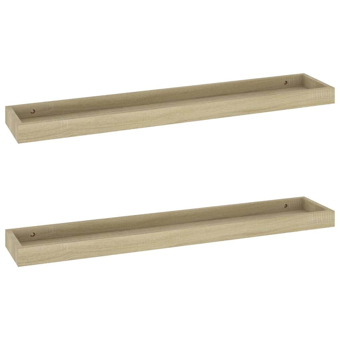 Rafturi de perete Loggia, 2 buc., stejar, 80x15x4 cm, MDF WALTI