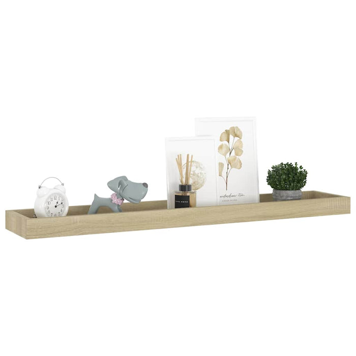 Rafturi de perete Loggia, 2 buc., stejar, 80x15x4 cm, MDF WALTI