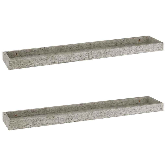 Rafturi de perete Loggia, 2 buc., gri beton, 80x15x4 cm, MDF WALTI