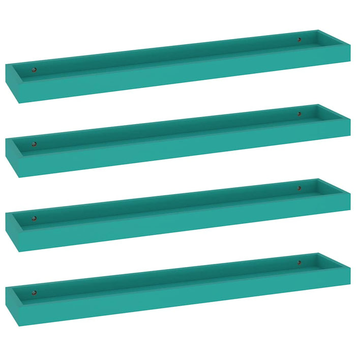 Rafturi de perete Loggia, 4 buc., albastru, 80x15x4 cm, MDF WALTI