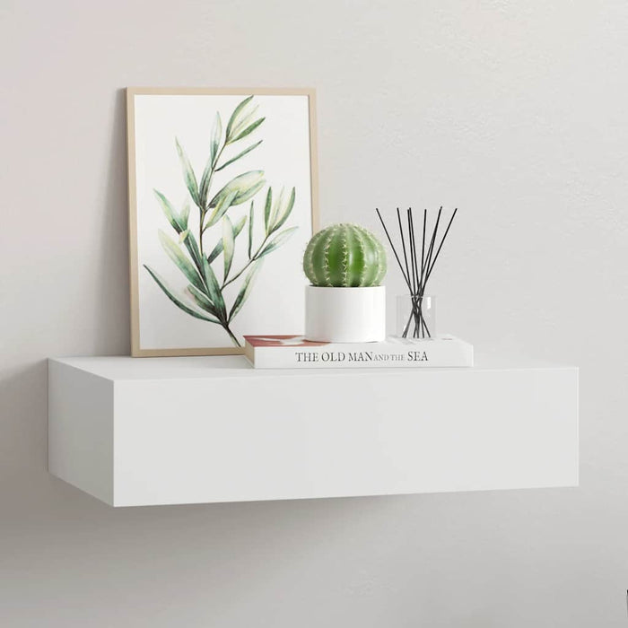 Raft de perete cu sertar, alb, 40x23,5x10 cm, MDF - WALTI WALTI