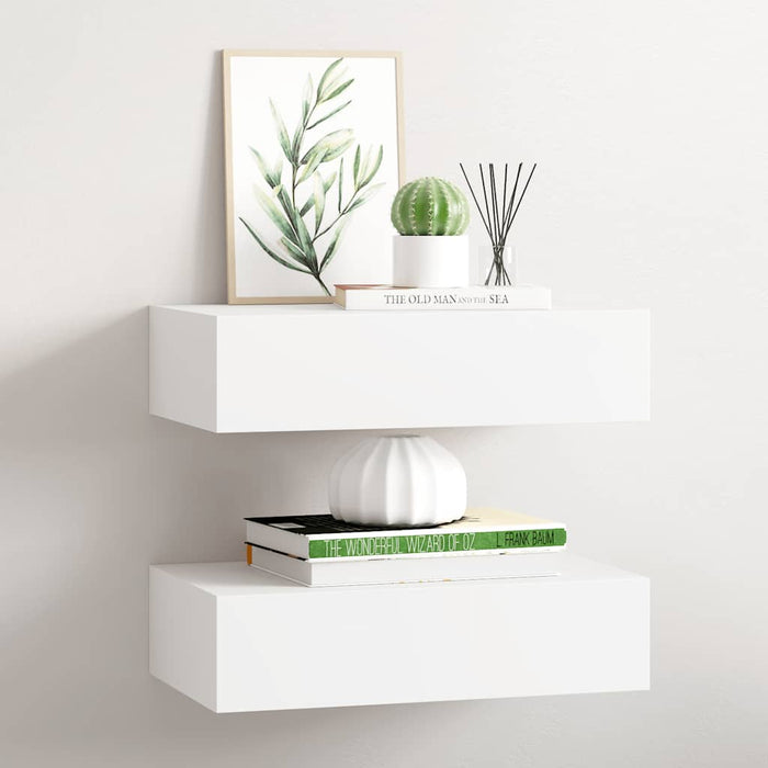 Dulap de perete cu sertare, 2 buc., alb, 40x23,5x10 cm, MDF - WALTI WALTI