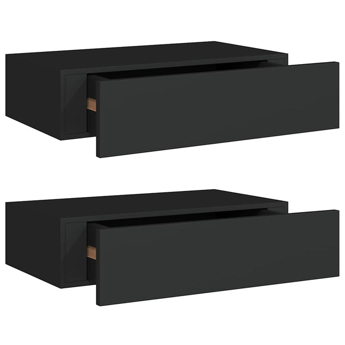 Dulap de perete cu sertare, 2 buc., negru, 40x23,5x10 cm, MDF - WALTI WALTI