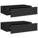 Dulap de perete cu sertare, 2 buc., negru, 40x23,5x10 cm, MDF - WALTI WALTI