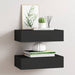 Dulap de perete cu sertare, 2 buc., negru, 40x23,5x10 cm, MDF - WALTI WALTI