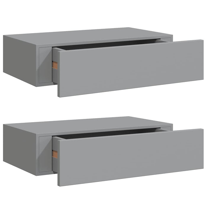Dulap de perete cu sertar, 2 buc., gri, 40x23,5x10 cm, MDF - WALTI WALTI