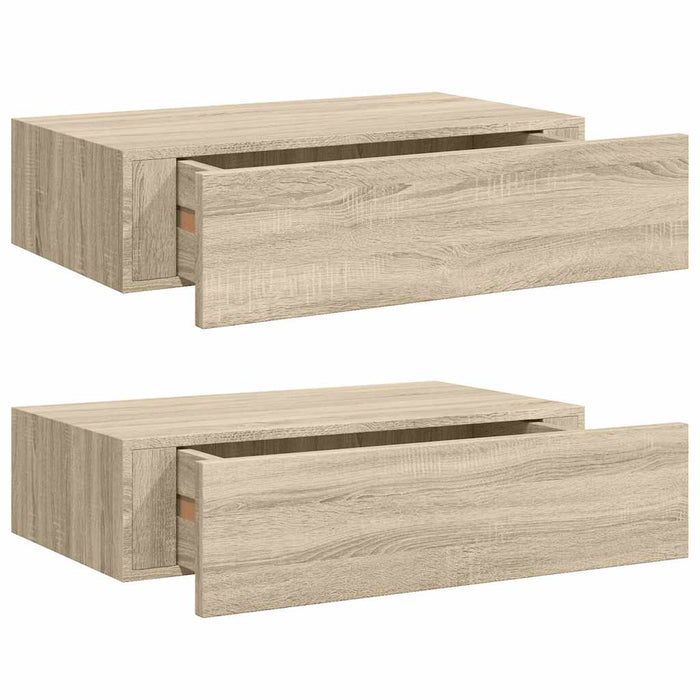 Dulapuri de perete cu sertar, 2 buc., stejar, 40x23,5x10 cm MDF - WALTI WALTI