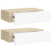 Dulapuri de perete cu sertar 2 buc stejar/alb 40x23,5x10 cm MDF - WALTI WALTI
