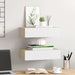 Dulapuri de perete cu sertar 2 buc stejar/alb 40x23,5x10 cm MDF - WALTI WALTI