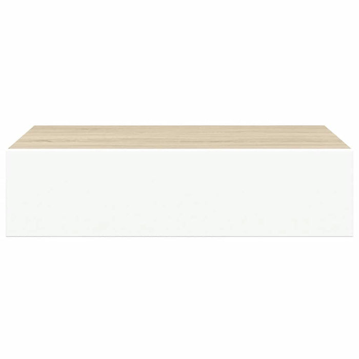 Dulapuri de perete cu sertar 2 buc stejar/alb 40x23,5x10 cm MDF - WALTI WALTI