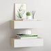 Dulapuri de perete cu sertar 2 buc stejar/alb 40x23,5x10 cm MDF - WALTI WALTI